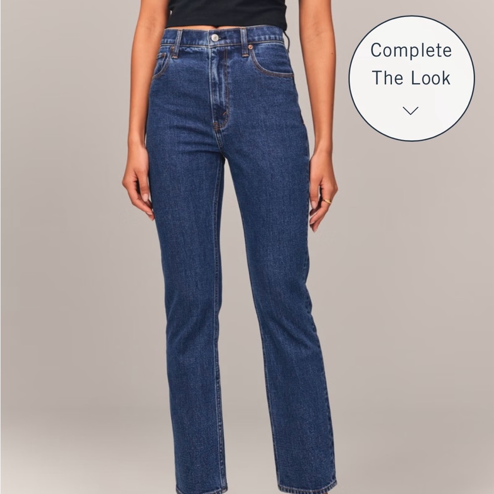 Ultra High Rise Ankle Straight Jean Abercrombie & Fitch